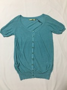  湖绿色插肩款短袖针织开衫T恤 气质优雅知性百搭通勤OL