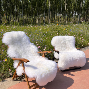 整张羊皮垫澳洲进口羊毛椅子垫轻奢皮草沙发垫真皮坐垫加厚皮毛