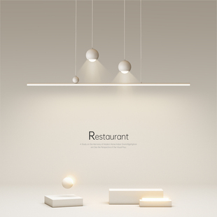创意led吊灯极简长条灯简约现代餐厅灯卧室灯，客厅灯餐桌吧台灯具