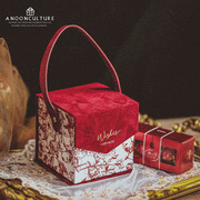 结婚创意中式手提丝绒桌糖喜糖盒礼物包装空盒方形回礼伴手礼