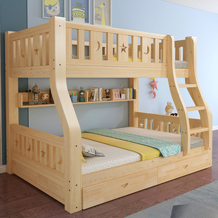 实木上下床双层床两层高低床双人，床上下铺木床儿童床，子母床组合床