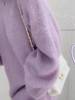 香芋紫色马海毛套头毛衣女秋冬季慵懒风宽松外穿甜美圆领针织衫