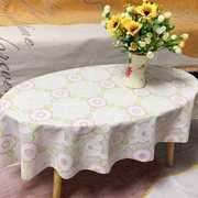 椭圆形小茶几桌布防水防烫免洗pvc长方形，茶几垫塑料餐桌台布欧式