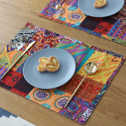 美式波西米亚布艺西餐垫餐桌，垫隔热垫加厚棉麻餐布餐垫碗垫