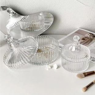 复古玻璃糖果罐透明首饰收纳蒙古包消磁碗容器器皿饰品收纳盒