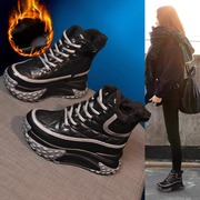 雪地靴女2023年冬季百搭厚底，增高东北大，棉鞋真皮加绒保暖靴子