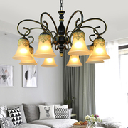 美式客厅灯吊灯餐厅灯，简约创意铁艺卧室家用欧式复古中山灯具