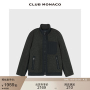 CLUB MONACO男装挡风保暖厚款撞色拉链潮流毛圈外套