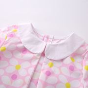 时尚衬衫女童粉色纯棉宝宝宽松女童长袖春秋娃娃衫洋气甜美T恤