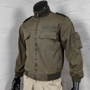 户外军装夹克男美军101空降师二战飞行员，上衣纯棉军绿色工装外套