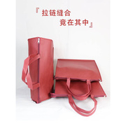 红色加厚车线无纺布，拉链袋环保袋新年送礼手提袋烟酒茶包装袋