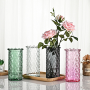花瓶摆件客厅插花玻璃落地ins风直筒创意透明富贵竹水养鲜花装饰