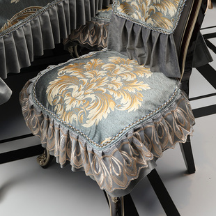 欧式餐椅垫椅背套装客厅家用美式凳子防滑坐垫四季布艺餐桌椅垫
