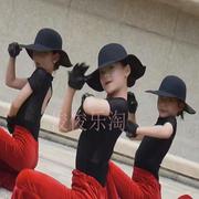 少儿爵士齐舞儿童，古典中国现代舞蹈，万疆演出服女童练功喇叭裤