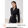 黑标系列，欧时力西装外套女冬装羊腿袖配腰带1wh3045210