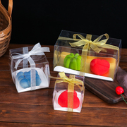ins法式甜品打包盒透明塑料，手提法甜法式慕斯，小西点包装盒子50套