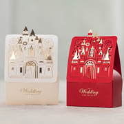 10个装唯思美欧式立体烫金城堡纸质糖果盒婚礼宴席喜糖盒子