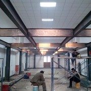 江苏上海钢结构搭建仓库，办公平台室，内外楼梯工字钢槽钢u型夹层