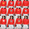 10-13-14-16岁女孩初中小学生闺蜜秋装长袖T恤女装上衣服大红色18