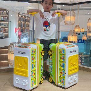 儿童汽车卡通行李箱可坐骑宝宝拉杆箱小孩20寸登机旅行箱男孩皮箱