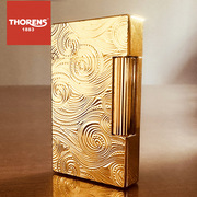 品牌源自瑞士THORENS托伦斯朗声气体打火机创意黄铜手工雕陨石坑
