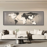 2024 抽象世界地图 晶瓷画面 铝合金框