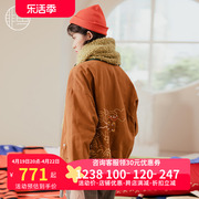 非鱼轻薄女冬季外套棉服，宽松2022棉袄，短款棉衣潮绣花女装外套