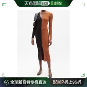 香港直邮Staud 女士Shoko two-tone 罗纹针织连衣裙