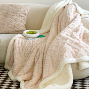 羊羔绒毛毯冬季加厚午睡办公室披肩空调小毯子珊瑚法兰绒沙发盖毯