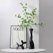 陶瓷花瓶摆件客厅，插花绿植高级感设计黑色，现代简约入户玄关装饰品