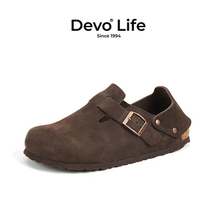 DevoLife软木鞋女两穿套脚舒适简约时尚复古文艺休闲单鞋56144