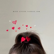韩版红色爱心五角星皮筋儿童丸子头扎发宝宝高级发圈不伤发