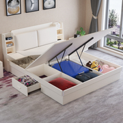 气动高箱储物床现代简约1.51.8米小户型多功能usb充电双人主卧床