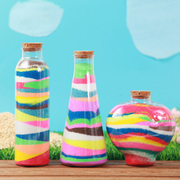 儿童沙画彩沙手工diy材料包彩色沙子小学生加厚塑料瓶流沙瓶