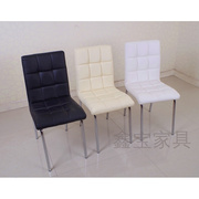 现代简约欧式立体方格环保皮，软皮九宫格椅子餐椅黑色白色米棕