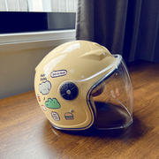3c秋冬儿童电动车，头盔2-10岁小孩电瓶车安全帽，可爱卡通半盔保暖