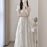 cgirl法式白色感(白色感，)仙女连衣裙女夏季2024款超仙公主裙温柔风长裙子