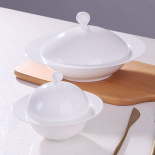 碗家用创意个性带盖子碗大盆碗，陶瓷景德镇盘子碗蒸菜盘保险盘汤盘