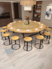 大圆桌简易家用可收纳折叠餐桌12人圆形，大桌饭桌酒店玻璃转盘圆桌