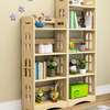 简易书架实木置物架落地儿童多层小书柜简约现代创意收纳学生组合