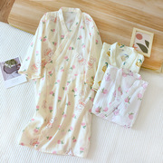 睡衣女款长袍夏天睡裙日式系带和风衣夏季空调房女式居家服浴袍衣