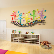 音乐室钢琴彩色学校走廊背景墙，舞蹈室五线谱，3d亚克力水晶立体墙贴