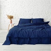 北欧风纯亚麻四件套素色水洗床单被套床笠被罩三件套枕套床上用品