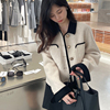 秋冬装小香风外套大码女端口小金扣法式遮肚子毛呢外套M-4XL200斤