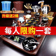 .实木茶盘带电磁炉一体泡茶功夫茶具套装家用实木茶台全自动烧水