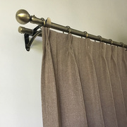 窗帘杆罗马杆欧式美式复古青古铜窗帘明轨道客厅卧室打孔单杆双杆