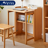 实木折叠书桌小户型，可伸缩学习桌客厅卧室，床边电脑桌简易工作台