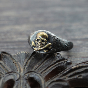 铁头的店MADCULTDI MC熔岩立体海盗骷髅戒指日式个性指环纯银饰品