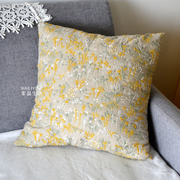 韩式法式清新叶子刺绣棉麻，客厅沙发抱枕套靠垫，套靠包套靠枕套布艺