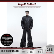 CulturE24ss小众解构分割设计感PU皮衣外套重磅拼接机车服套装男